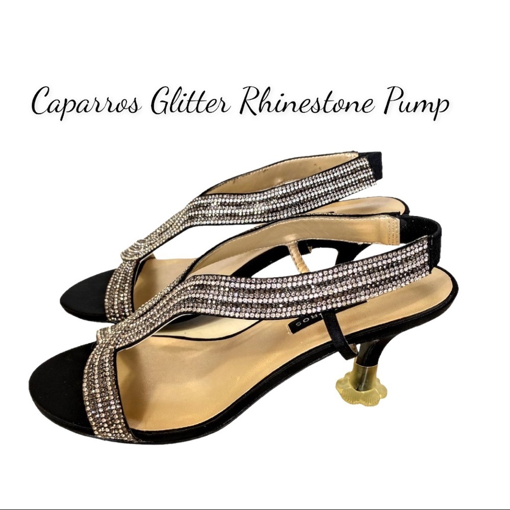 Caparros Open Toe Glitter Rhinestone Pump Sandal